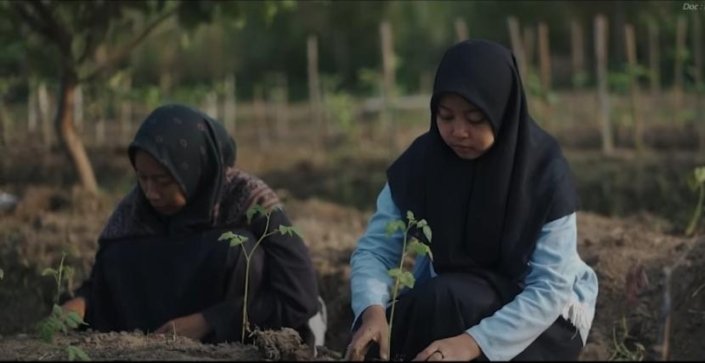 Kegiatan pertanian di DSA Ponpes Fathul Ulum, Kabupaten Jombang.